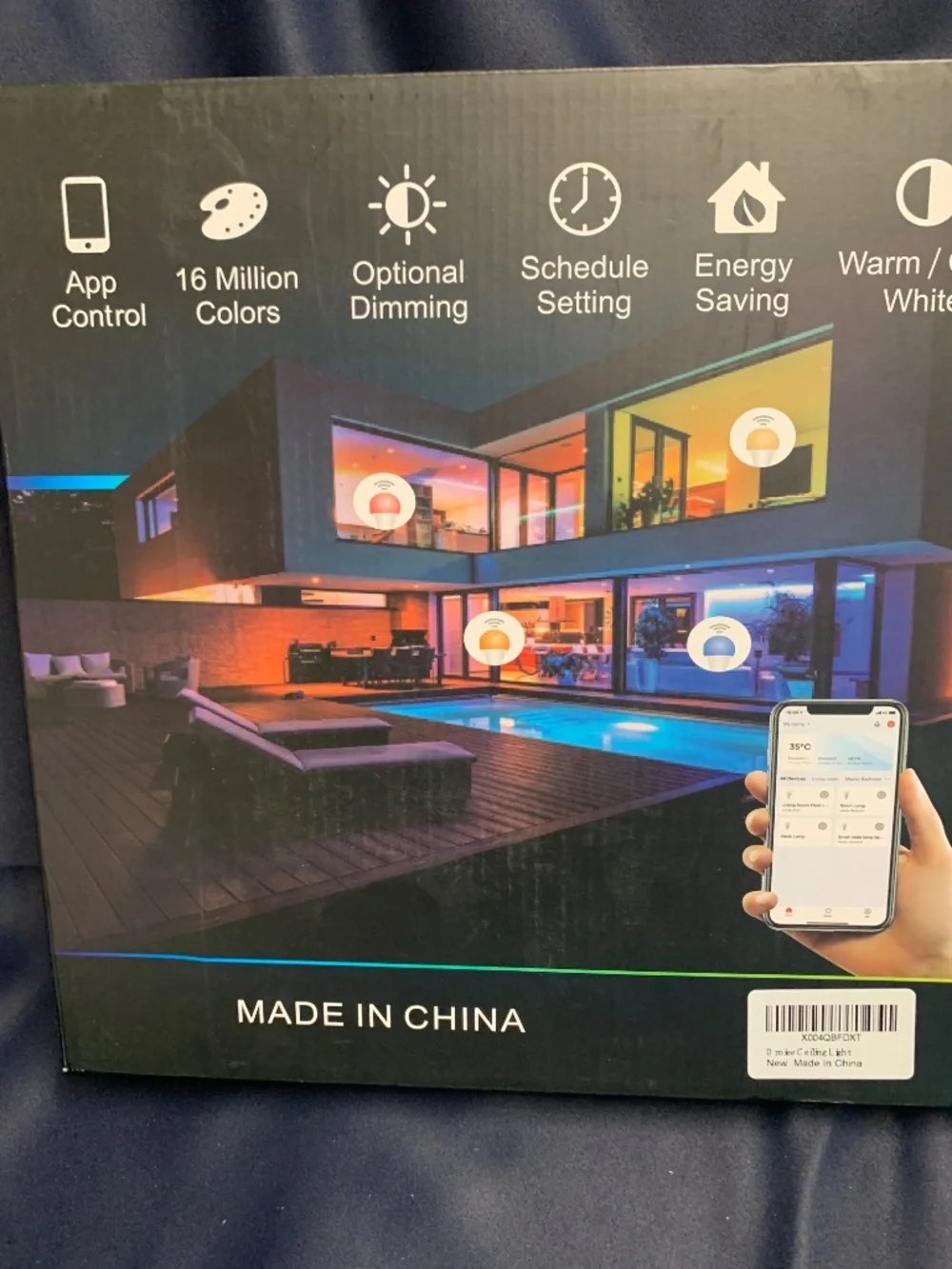 Smart WiFi LED Ceiling Light RGB+CCT Dimmable App Remote 16M Colors